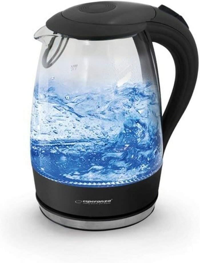 ESPERANZA ELECTRIC KETTLE GLASS  WITH LED LIGHT SALTO ANGEL 1.7L White  ელექტრო ჩაიდანი - Image 2