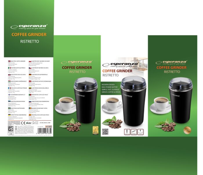 ESPERANZA COFFEE GRINDER RISTRETTO BLACK ყავის აპარატი - Image 6