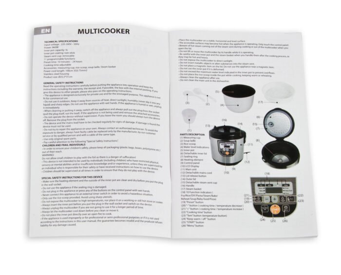 ESPERANZA MULTICOOKER COOKING MATE აეროგრილი / მულტისახარში - Image 13