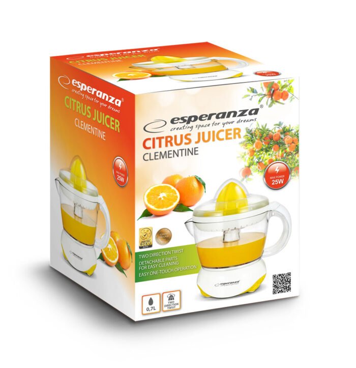 ESPERANZA CITRUS JUICE SQUEEZER CLIMENTINE WHIT-YELLOW წვენსაწური